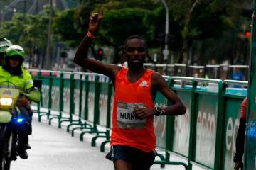 Daniel Muindi, una de las figuras del Maratón de Medellín. FOTO Runningcolombia.com