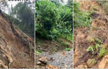 Alrededor de 40 movimientos en masa en distintos puntos del municipio se presentaron por las lluvias de este viernes, algunos afectaron el acueducto. FOTOS Cortesía Alcaldía de Cocorná