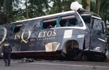 Bus de Los Inquietos se accidentó en Antioquia. Foto: suministrada