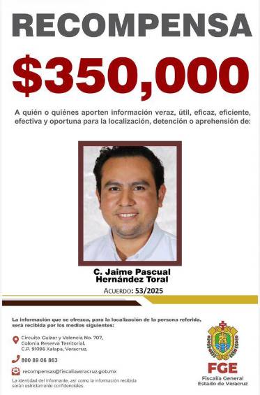 Esta sería la orden de captura: FOTO: Fiscalía General del Estado de Veracruz, México.
