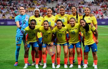 La Selección Colombia en el juego frente a Canadá en París 2024. FOTO: Tomada del X @OlimpicoCol