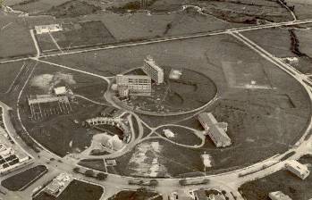 Así era el campus de la UPB en 1952, cuando el barrio Laureles era apenas una idea de los urbanistas. Foto: Archivo