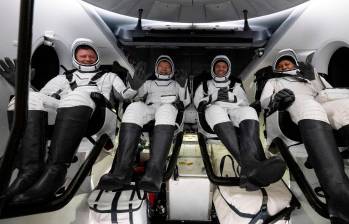 Los miembros de la tripulación 8 de SpaceX de la Nasa, de izquierda a derecha, el cosmonauta de Roscosmos Alexander Grebenkin, Michael Barratt, Matthew Dominick y Jeanette Epps. FOTO: Nasa