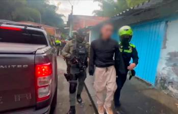 En la operación fue capturado Andrés Londoño (“Cucho”), mando medio de la banda. FOTO cortesía