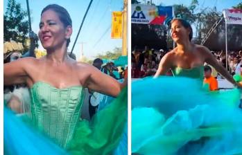 La primera dama Verónica Alcocer publicó un video de ella bailando con su hija Sofía en las pasadas fiestas del 20 de enero, en Sincelejo. Foto: X de Verónica Alcocer. 