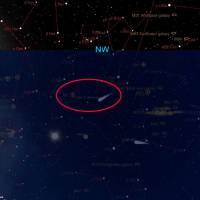 Esta es la trayectoria del cometa C/2025 V1 (Borisov). FOTO cortesía The Sky