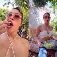 “¿Tú qué haces ahí?”, pillaron a Ana del Castillo bajando mangos de un árbol