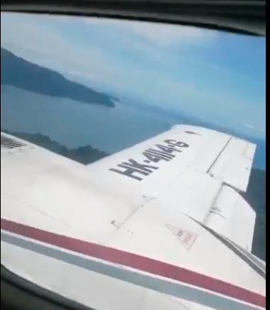En un video en el que viajan varias personas, se ve este número de matrícula que en la Aerocivil no aparece. FOTO tomada del video y pantallazo de página aerovicil