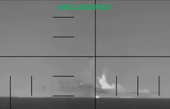 Estados Unidos Hundió un buque de guerra iraní. FOTO: Captura de video 