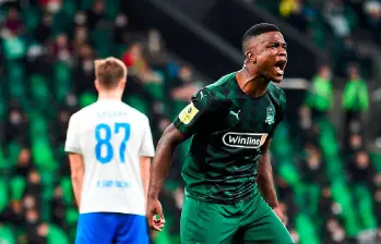 Jhon Córdoba se podría sumar a la lista de campeones colombianos en Europa, este sábado con el Krasnodar. FOTO @FCKrasnodar