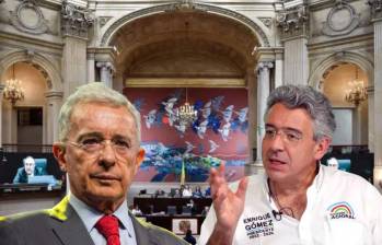 El expresidente Álvaro Uribe Vélez y Enrique Gómez, senador de Salvación Nacional. Fotos: Redes