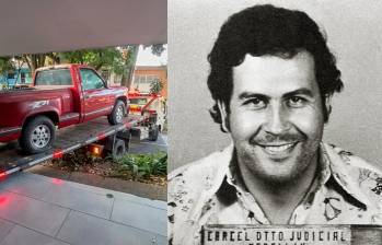La Chevrolet Silverado de placas CAS-263 fue retirada en septiembre de 2026 de un inmueble administrado por Roberto Escobar, hermano del extinto capo. Fotos: redes
