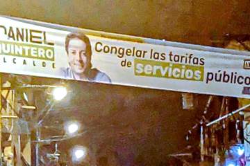 Durante la campaña de 2019, Quintero pegó por toda la ciudad vallas y pasacalles prometiendo congelar las tarifas de los servicios públicos. FOTO Cortesía