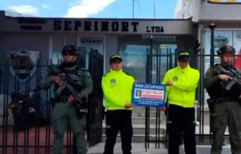 La empresa Seprinort Ltda, en la ciudad de Cúcuta, fue embargada con fines de extinción de dominio. FOTO: CORTESÍA DE POLICÍA.