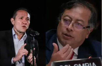 Antonio Sanguino, ministro del Trabajo; y Gustavo Petro, presidente de Colombia. FOTO: Cortesía MinTrabajo.