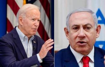 El presidente de Estados Unidos, Joe Biden, ha sido cuestionado por miembros de la política nortemaricana debido al apoyo que le ha brindado a Israel, en cabeza del primer ministro Benjamín Netanyahu. FOTOS: GETTY Y AFP 
