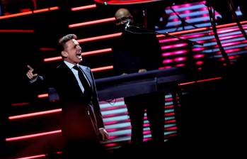 Luis Miguel en su concierto en Bogotá (2014). FOTO AFP