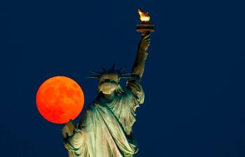 La superluna de este primero de agosto en Nueva York. Foto: Getty.