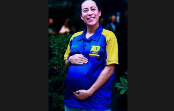 En la noche de este viernes, Mariana Pajón y su esposo, Vincent Pelluard, celebraron la llegada de su primogénito. FOTO: MANUEL SALDARRIAGA