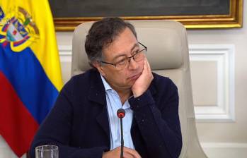 Gustavo Petro, presidente de Colombia, durante uno de sus consejos de ministros. FOTO: (Colprensa)