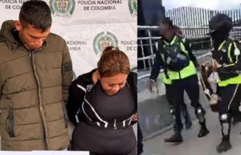 David Gabriel Acevedo mató a Cristian David Garzón, un vigilante de TransMilenio que intentó impedir que se colara en el sistema. Angie Natalia Díaz, su acompañante, habría instigado el momento. Fotos: redes