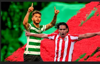 El delantero samario Luis Suárez es uno de los goleadores del Sporting de Lisboa de Portugal. Falcao tuvo su mejor momento en el Atlético de Madrid . Fotos: Getty