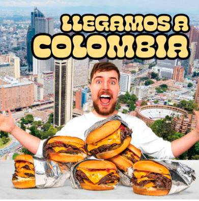 La hamburguesa de MrBeast se suma a un competido mercado colombiano. FOTO CORTESÍA