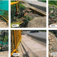 Antes y después de las obras realizadas en comunas como Villa Hermosa y Robledo. FOTO Cortesía Alcaldía de Medellín