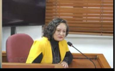 Luz Mireya López Rodríguez, testigo en el juicio al expresidente Uribe. Foto: captura de pantalla.