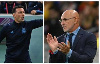 Lionel Scaloni y Luis de La Fuente, alumno y maestro se cruzan en la definición de título mundial. FOTOS AFP