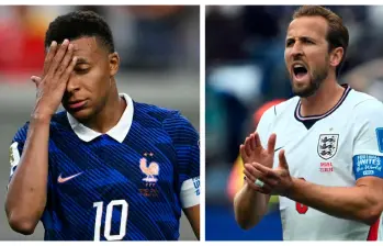 Kylian Mbappé y Harry Kane, referentes de Francia e Inglaterrra, en su orden, en el Mundial. FOTOS AFP