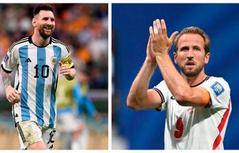 Lionel Messi suma ocho goles en el Mundial-2026 y Harry Kane, seis. FOTOS: AFP