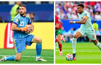 Unai Simón, uno de los mejores porteros del Mundial, contra Kylian Mbappé, entre los delanteros más destacados. Ese será uno de los duelos que se verá este martes en la semifinal del Mundial. FOTOS GETTY