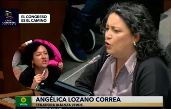 Las senadoras Angélica Lozano e Isabel Zuleta tuvieron un duro cruce durante el debate de la reforma laboral. FOTO CORTESÍA SENADO