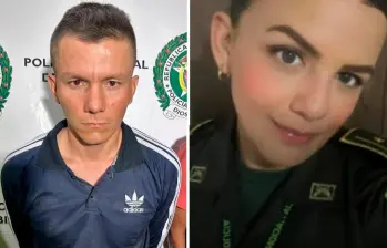 El prófugo asesino Nelson Ocampo Morales (“el Diablo”) y su víctima, la patrullera Paula Cristina Ortega Córdoba. FOTOS: CORTESÍA DE POLICÍA.