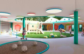 El concepto arquitectónico del Preescolar UPB se inspira en los espacios de un hogar, creando un entorno acogedor que no solo favorece el aprendizaje, sino que también fortalece en los niños el sentido de pertenencia y su capacidad para integrarse a la sociedad. Foto: Cortesía 