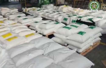 7,6 toneladas de cocaína fueron incautadas en el puerto de Cartagena en un operativo adelantado por la Policía: Foto: tomada de video