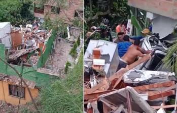 Así quedó la vivienda afectada por el accidente. FOTO: Denuncias Antioquia