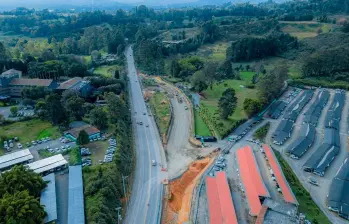 El intercambio vial del aeropuerto José María Córdova avanza en un 60%. FOTO: Cortesía Gobernación.