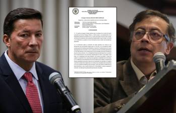 El registrador nacional Hernán Penagos y el expresidente Gustavo Petro. Foto: Colprensa/Redes sociales