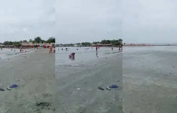 Dimar precisó que durante los días 11 y 12 de julio la marea alcanzó su punto más bajo entre la 1:00 p. m. y las 2:00 p. m., registrando aproximadamente seis centímetros por debajo del nivel de referencia de las mareas. FOTO: Tomada de videos.