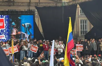 El presidente Gustavo Petro desde la Plaza de Bolívar en Bogotá. Foto: EL COLOMBIANO.