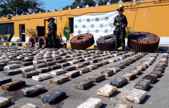 Incautación de 835 kilos de cocaína en un contenedor, en el puerto de Buenaventura, que iban para Roterdam (2018). FOTO POLICÍA