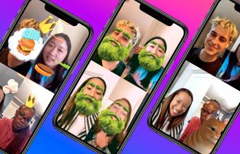 La experiencia de realidad aumentada en las videollamadas en Messenger. FOTO Facebook 