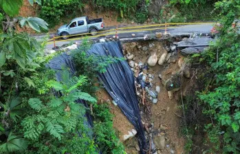 Este es uno de los puntos más críticos que tiene Antioquia La Gobernación aseguró que ha atendiendo la vía con contratos de reacción inmediata. FOTO: Cortesía