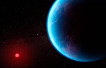El exoplaneta K2-18 b, un posible mundo hiceáno, con atmósfera rica en hidrógeno y océanos. Foto: Agencia Sinc.