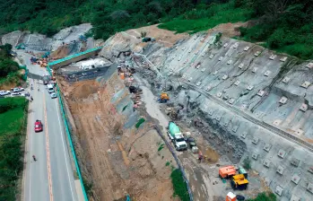 Este es el sector La Arenera, en Amagá, la manzana de la discordia de las obras de Pacífico 1. Los intentos de cerramiento desde el 2024 han terminado en protestas. FOTO: MANUEL SALDARRIAGA
