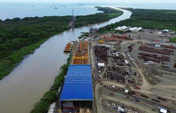 Aspecto de las obras de Puerto Antioquia, que se convertirá en el primer terminal marítimo del Urabá antioqueño. FOTO: Manuel Saldarriaga