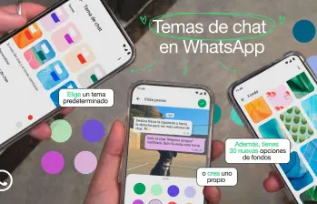 WhatsApp lanza los “temas de chat”, una nueva función que permite personalizar las conversaciones con colores y fondos exclusivos. FOTO: Cortesía