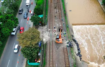 Aspecto de los trabajos que avanzan entre las estaciones Aguacatala y Poblado del metro de Medellín. FOTO: Camilo Suárez Echeverry